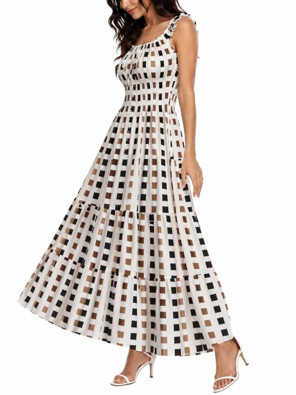Women's 2026 Summer Boho Floral Print Tiered Casual Flowy Long Maxi Dress